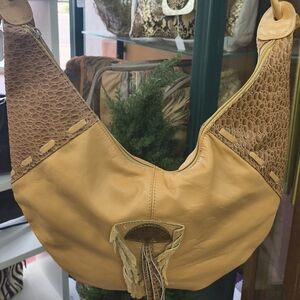 Vintage Stylish Tan Leather Hobo Bag